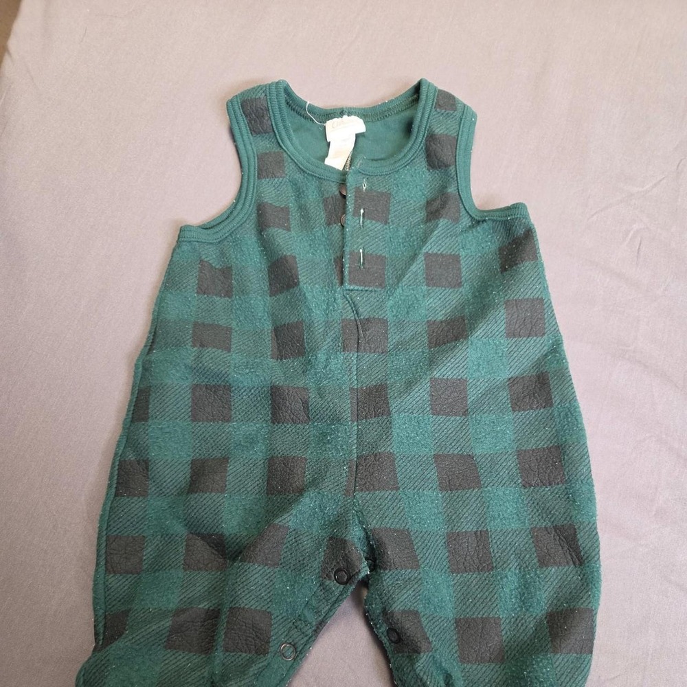 Vintage Carter's Green and Navy Overalls